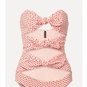 LISA MARIE FERNANDEZ
Triple Poppy knotted polka-dot stretch-crepe swimsuit